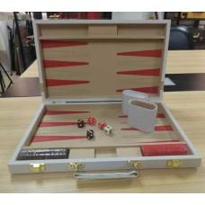 Backgammon white with red and golden points 38x48cm